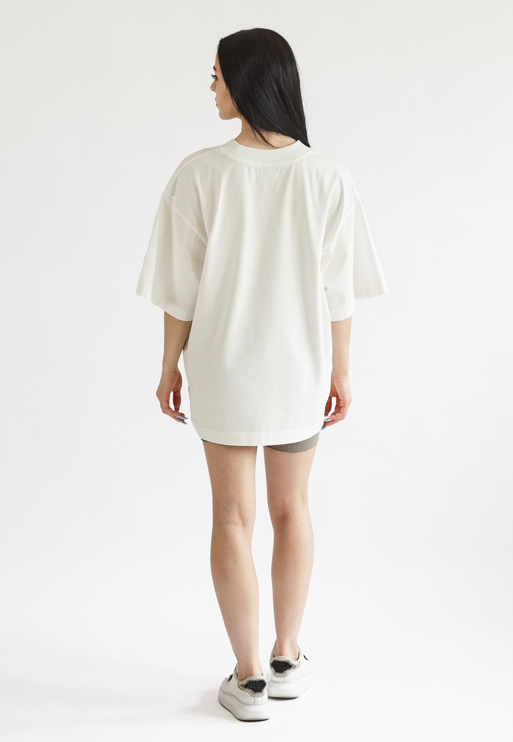Beige Organic Cotton T-shirt with Cute Hedgehog Print by Neat Atelier back