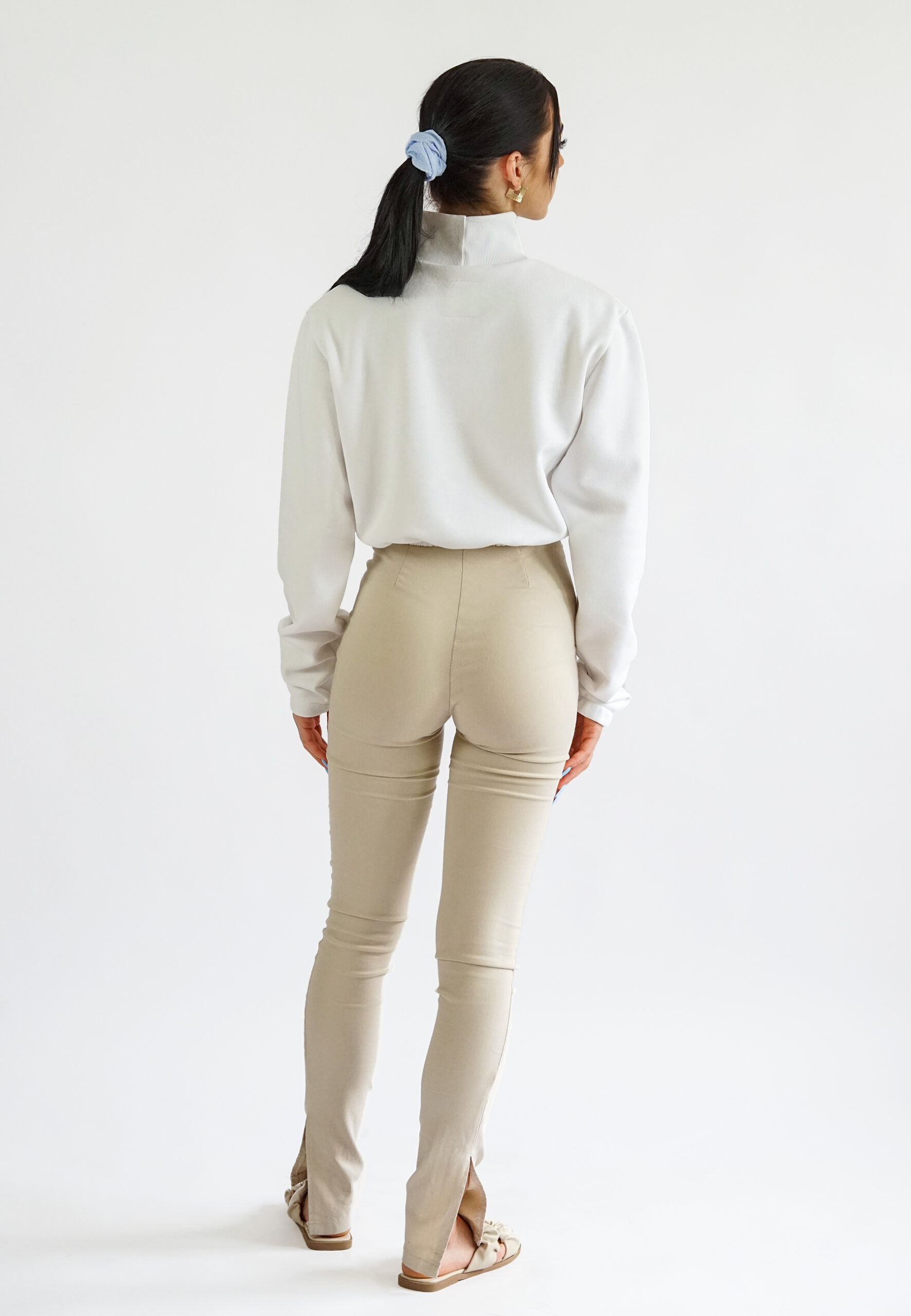 High neck sweatshirt crop flower – Obrázok 5